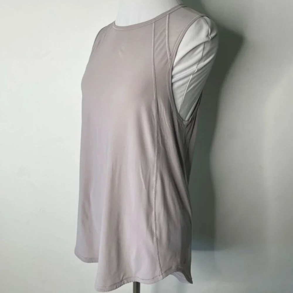 Lululemon Sculpt Tank Top Mauve Gray Mesh Back Ventilated Running Yoga Size 6 - Picture 6 of 8